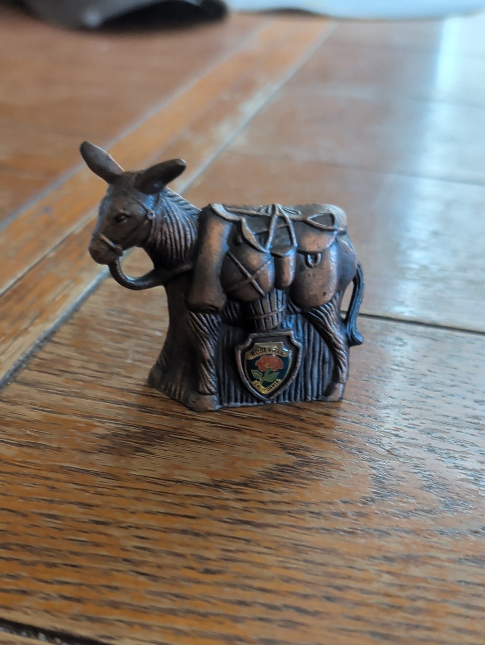 Vintage Brown Bronze-Effect Donkey Figurine Accent Roseville Ca
